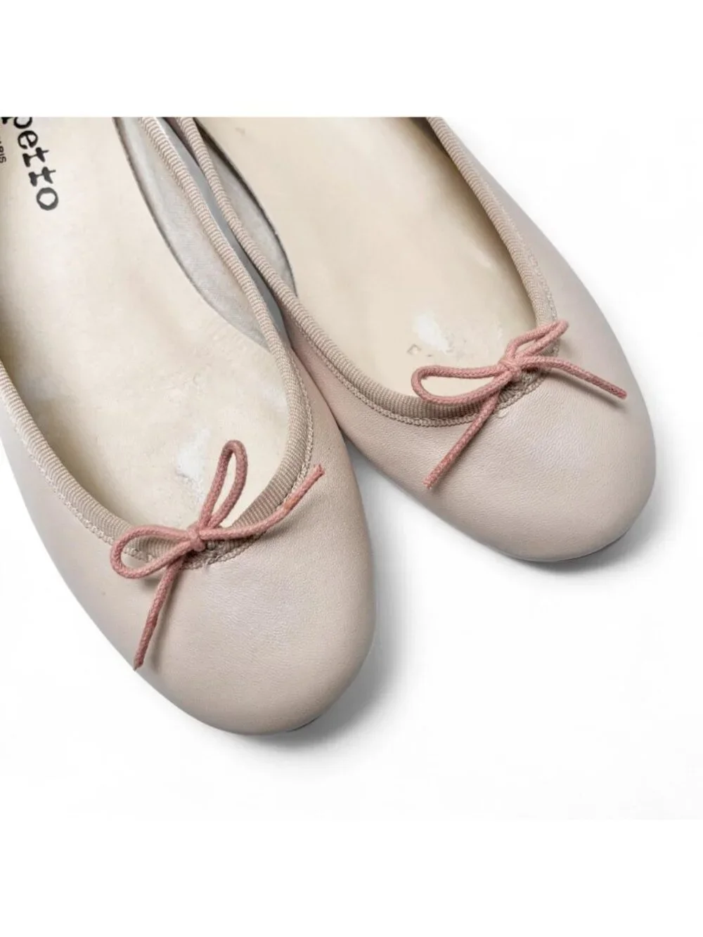 Rare Cream and Pink Repetto Camille Leather Heels - Size 38 EU/Size 7 US